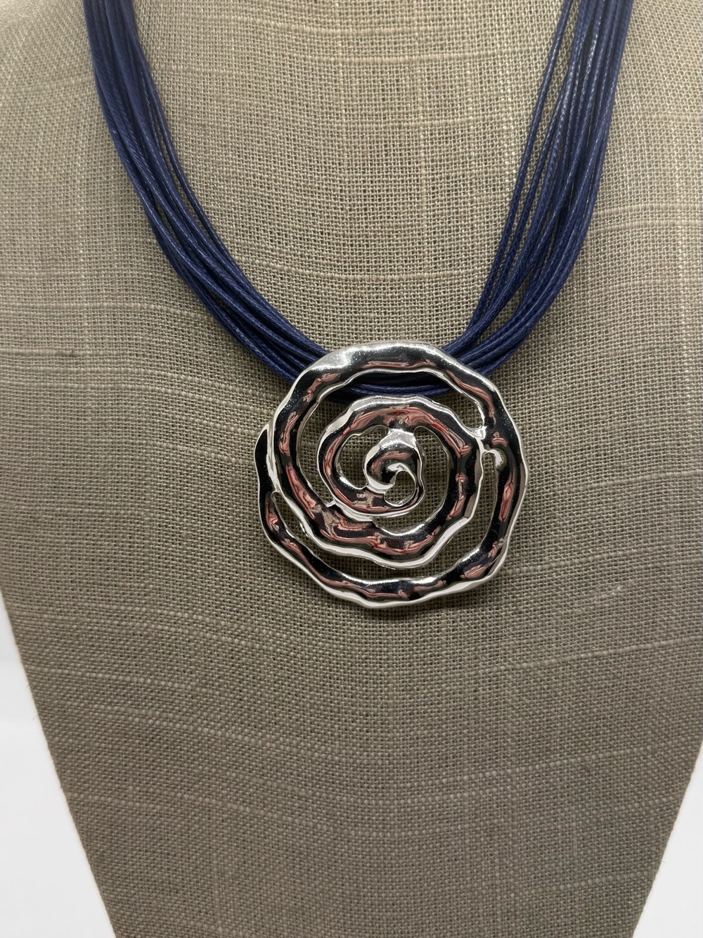 Silver Pendant with Roped Necklace